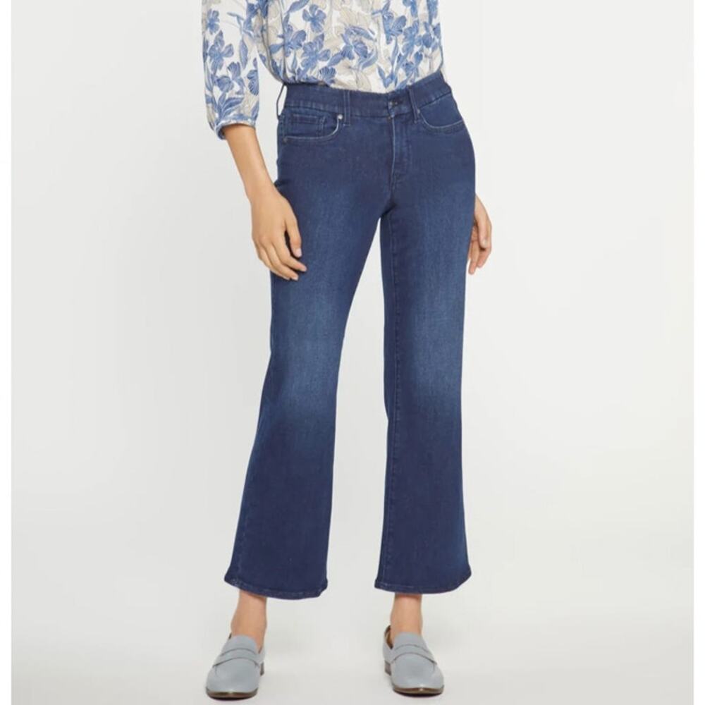 NYDJ Jeans Blue Waist Match Relaxed Flare Elastic Waistband Dark Wash 3X NWT